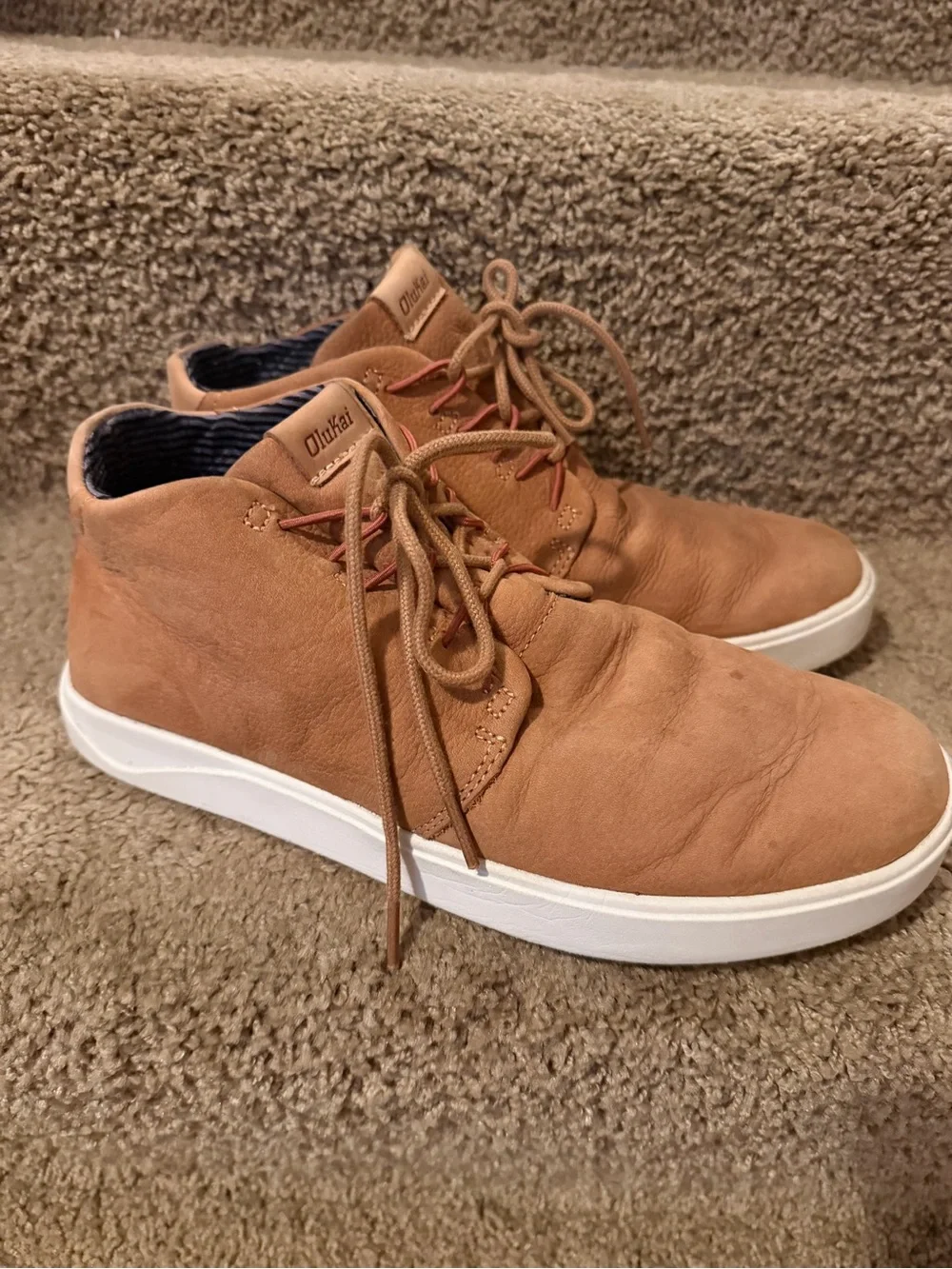 OluKai Papakū Boot in Tan with Cream Sole